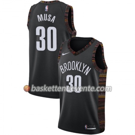 Maillot Basket Brooklyn Nets Dzanan Musa 30 2018-19 Nike City Edition Noir Swingman - Homme